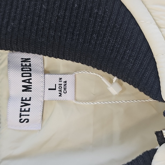 NWT Steve Madden Quilted Military Liner Jacket Large Oatmeal - Picture 2 of 16